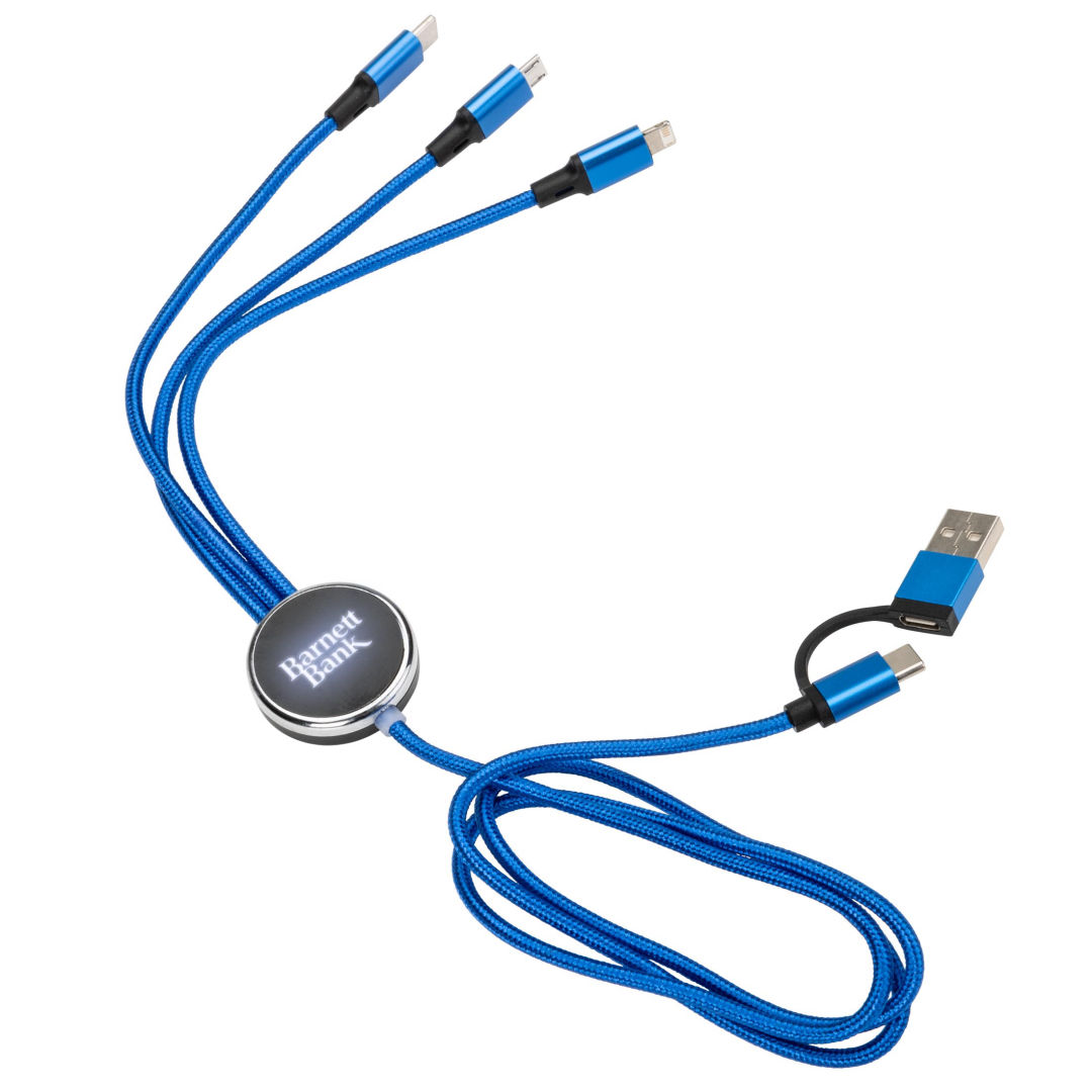 5in1 charging cable with light up logo