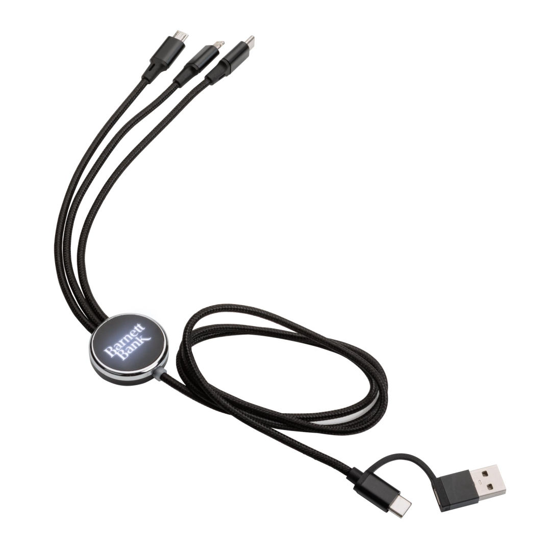 5in1 charging cable with light up logo