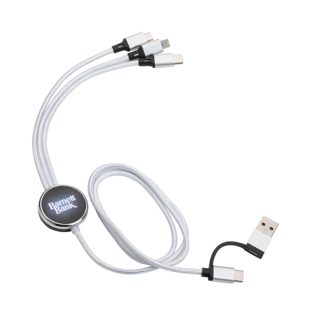 5in1 charging cable with light up logo