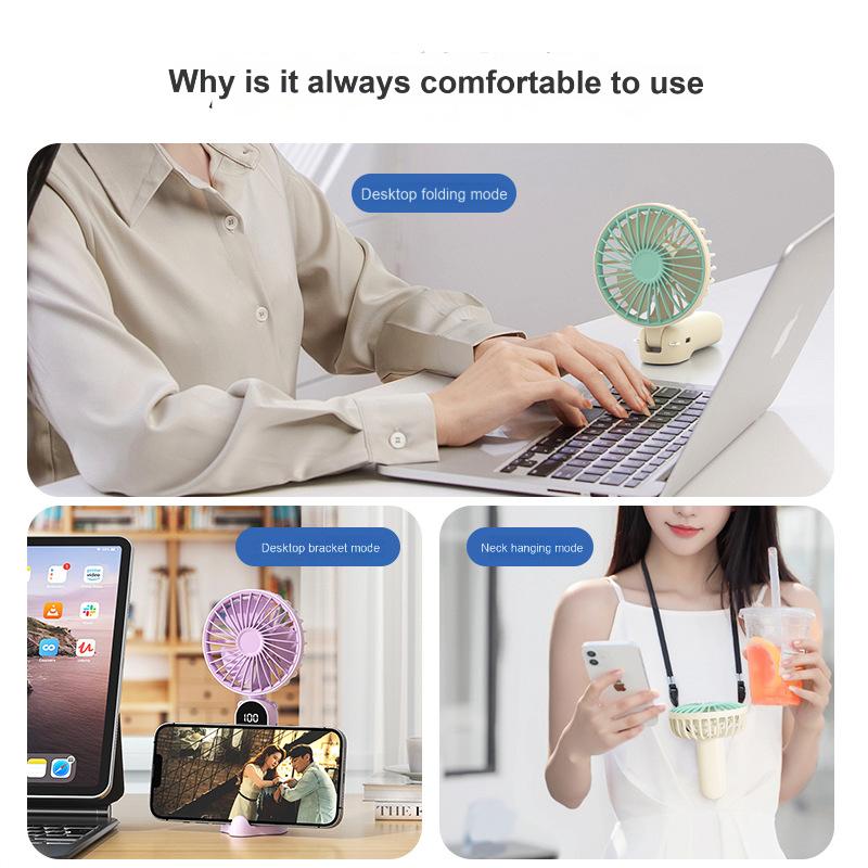 Foldable pocket neck fan & Desk fan & Phone holder & Scented tablets